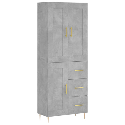 højskab 69,5x34x180 cm konstrueret træ betongrå