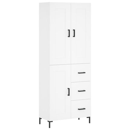 højskab 69,5x34x180 cm konstrueret træ hvid
