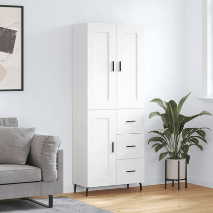 højskab 69,5x34x180 cm konstrueret træ hvid