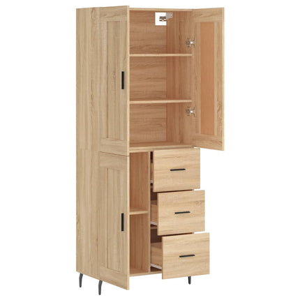 højskab 69,5x34x180 cm konstrueret træ sonoma-eg