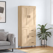 højskab 69,5x34x180 cm konstrueret træ sonoma-eg