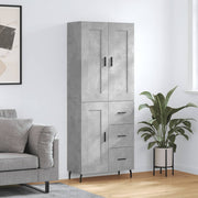højskab 69,5x34x180 cm konstrueret træ betongrå