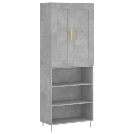 højskab 69,5x34x180 cm konstrueret træ betongrå