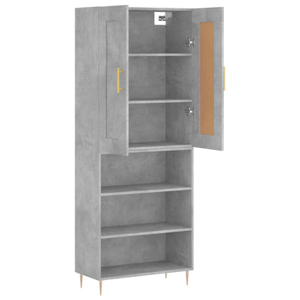 højskab 69,5x34x180 cm konstrueret træ betongrå