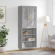 højskab 69,5x34x180 cm konstrueret træ grå sonoma-eg