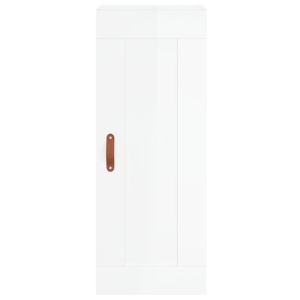 skab 34,5x34x180 cm konstrueret træ hvid højglans