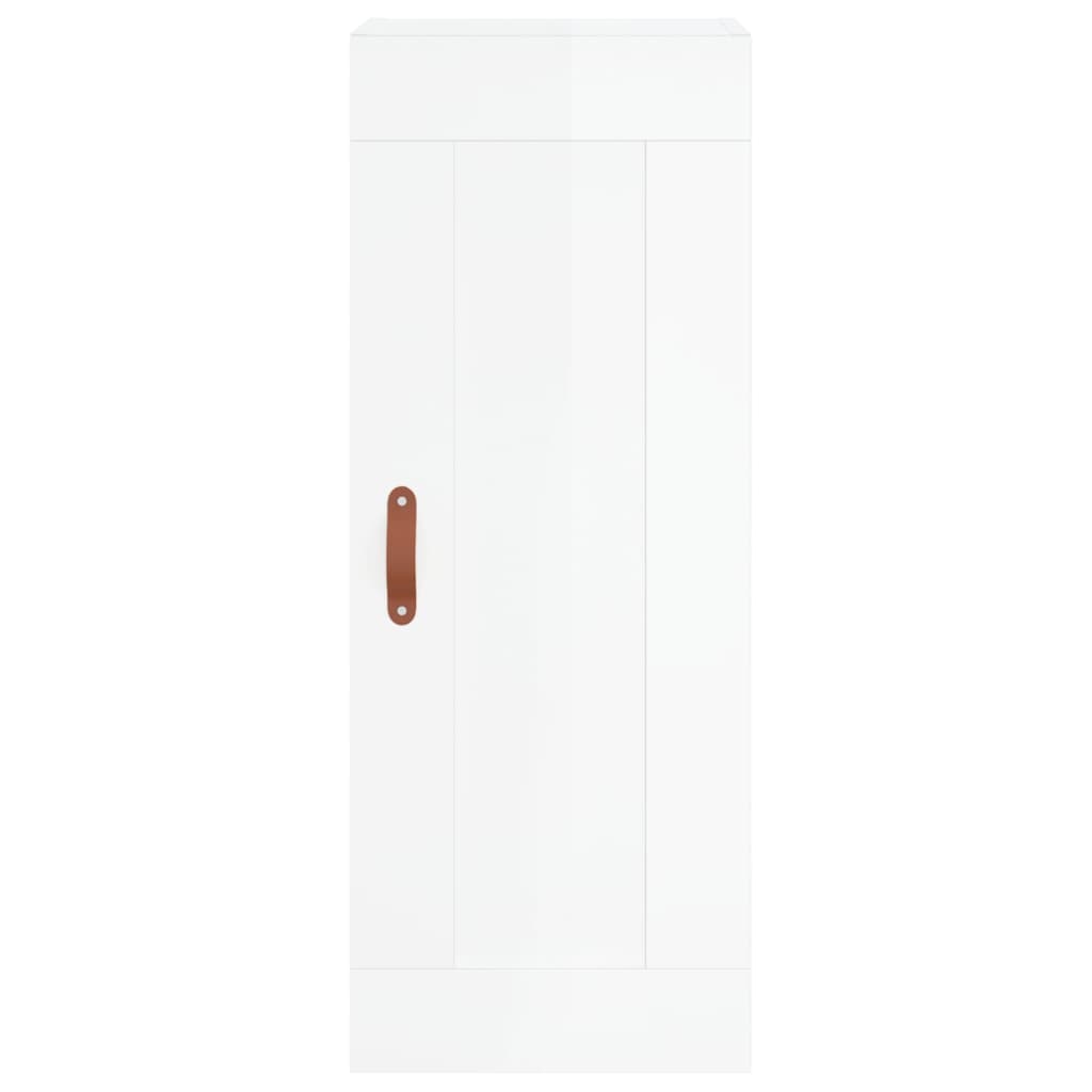 skab 34,5x34x180 cm konstrueret træ hvid højglans