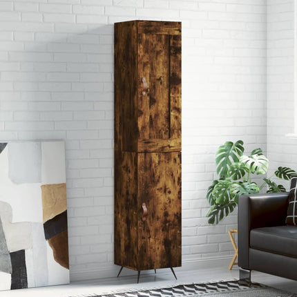 skab 34,5x34x180 cm konstrueret træ røget egetræ