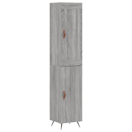 højskab 34,5x34x180 cm konstrueret træ grå sonoma-eg