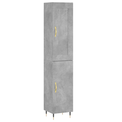 skab 34,5x34x180 cm konstrueret træ betongrå