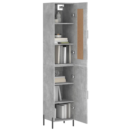 skab 34,5x34x180 cm konstrueret træ betongrå