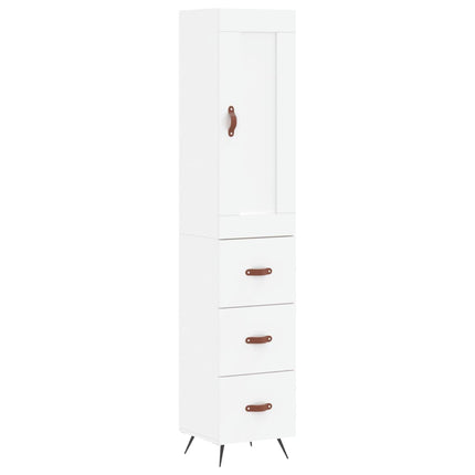 skab 34,5x34x180 cm konstrueret træ hvid