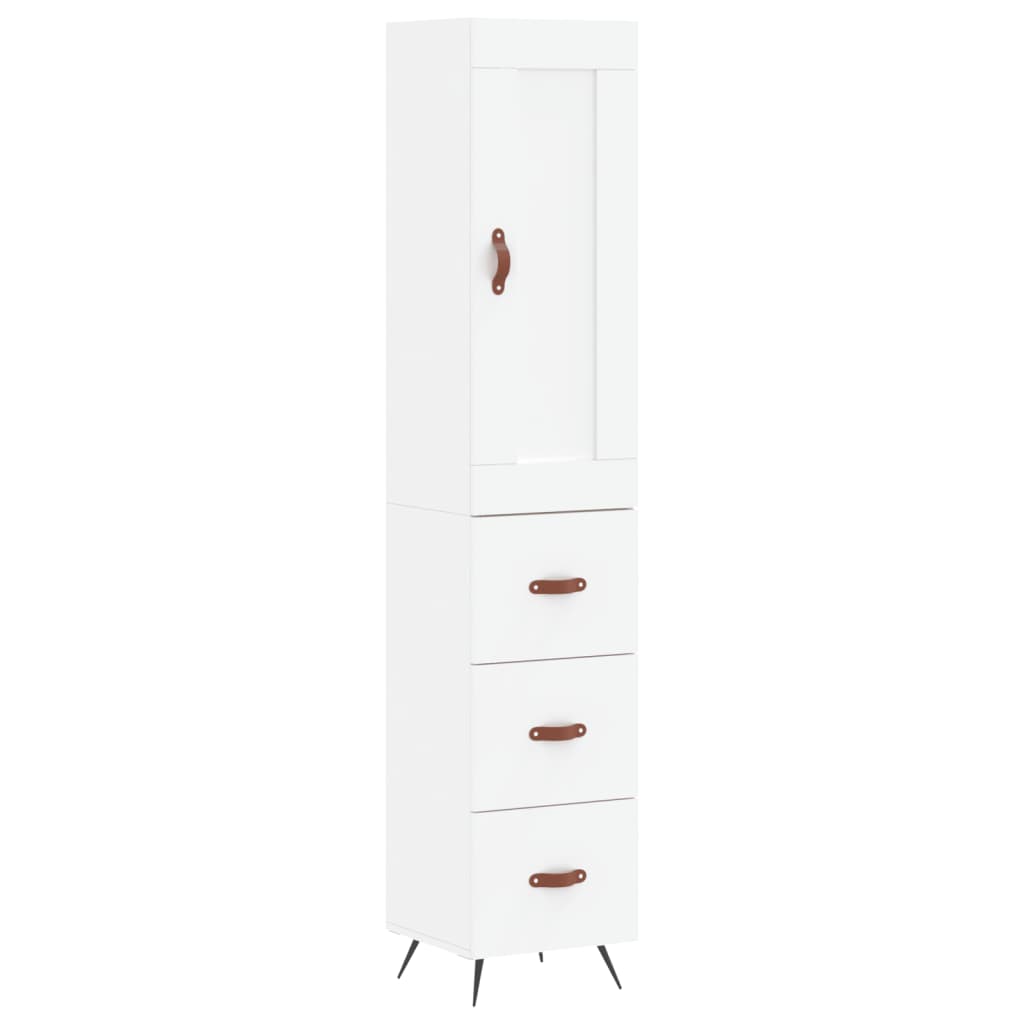 skab 34,5x34x180 cm konstrueret træ hvid