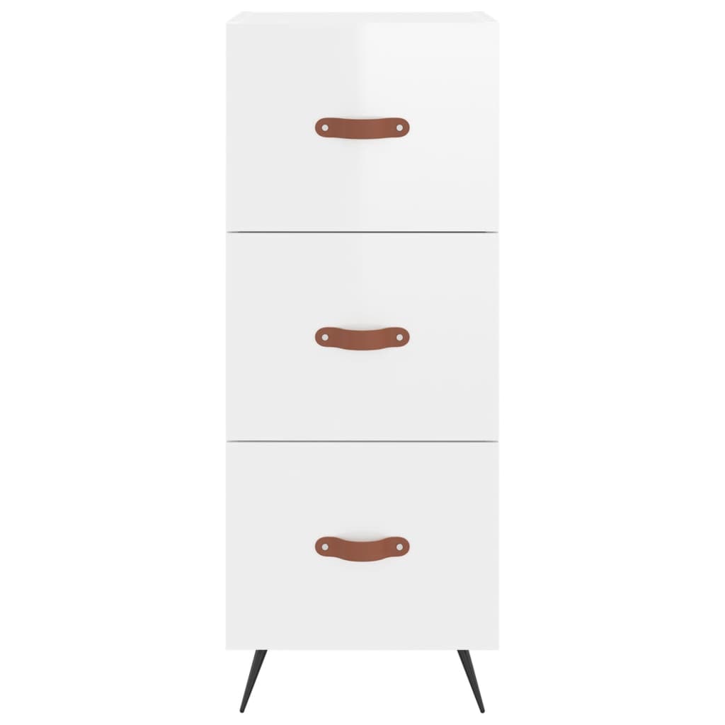 skab 34,5x34x180 cm konstrueret træ hvid højglans