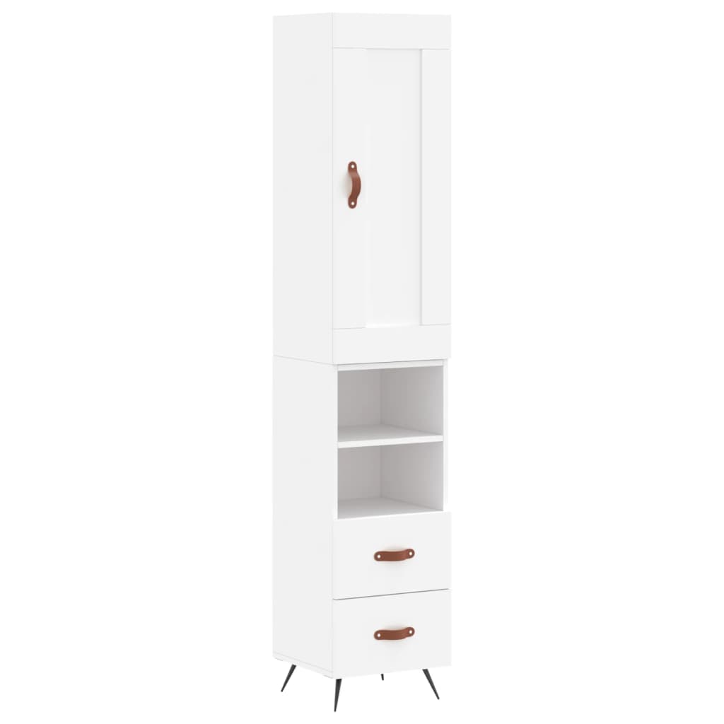 skab 34,5x34x180 cm konstrueret træ hvid