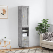 skab 34,5x34x180 cm konstrueret træ betongrå