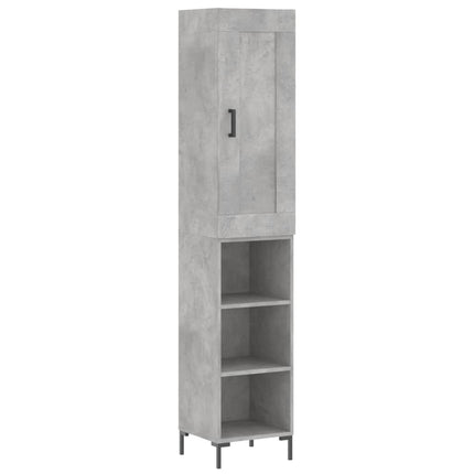 skab 34,5x34x180 cm konstrueret træ betongrå