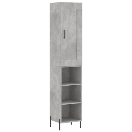 skab 34,5x34x180 cm konstrueret træ betongrå