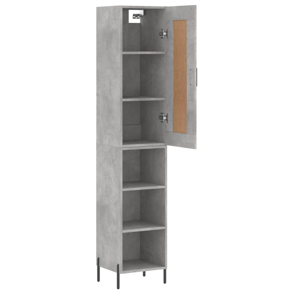 skab 34,5x34x180 cm konstrueret træ betongrå