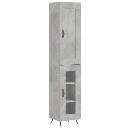 skab 34,5x34x180 cm konstrueret træ betongrå