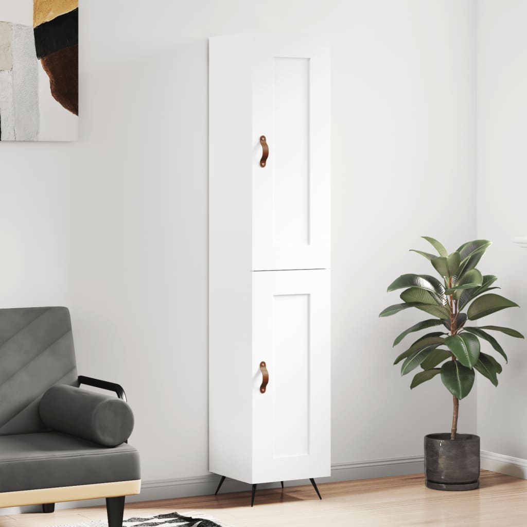 skab 34,5x34x180 cm konstrueret træ hvid