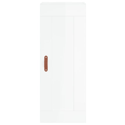 skab 34,5x34x180 cm konstrueret træ hvid højglans