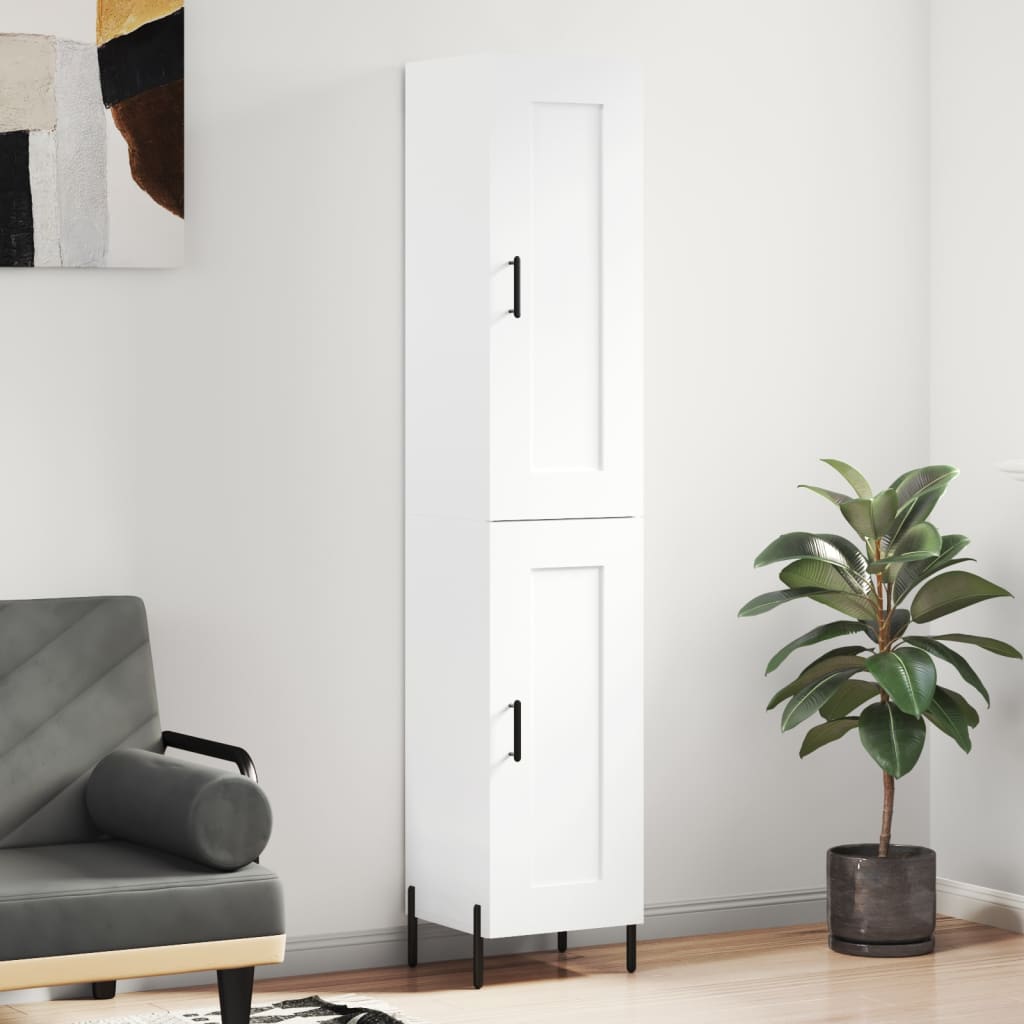 skab 34,5x34x180 cm konstrueret træ hvid