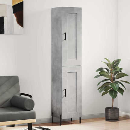skab 34,5x34x180 cm konstrueret træ betongrå