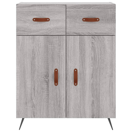 højskab 69,5x34x180 cm konstrueret træ grå sonoma-eg