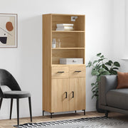 højskab 69,5x34x180 cm konstrueret træ sonoma-eg