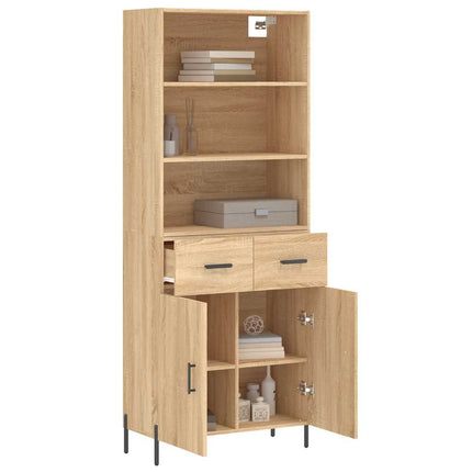 højskab 69,5x34x180 cm konstrueret træ sonoma-eg