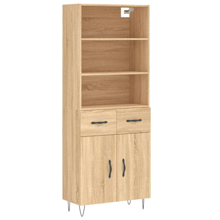 højskab 69,5x34x180 cm konstrueret træ sonoma-eg
