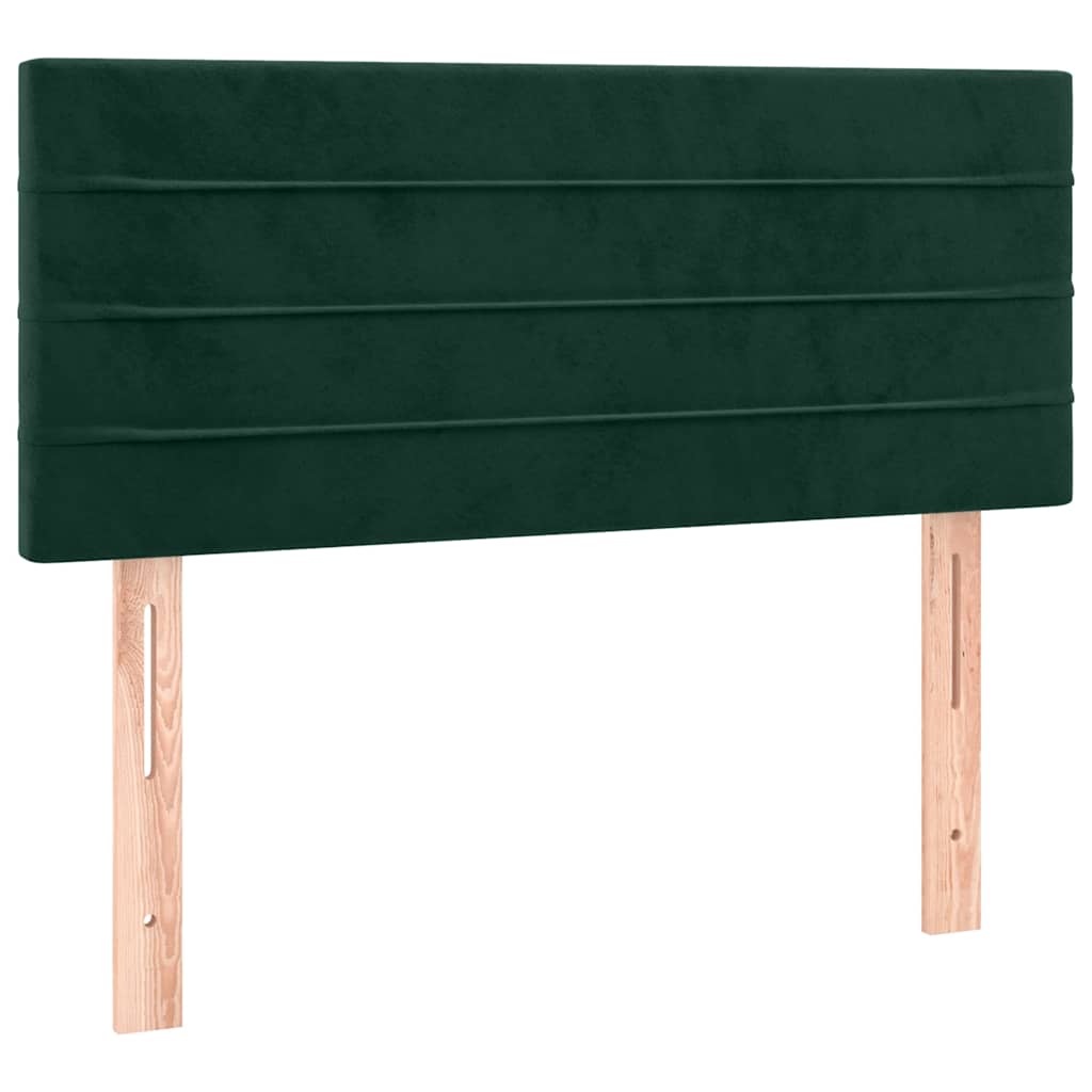 kontinentalseng med madras 100x200 cm fløjl mørkegrøn