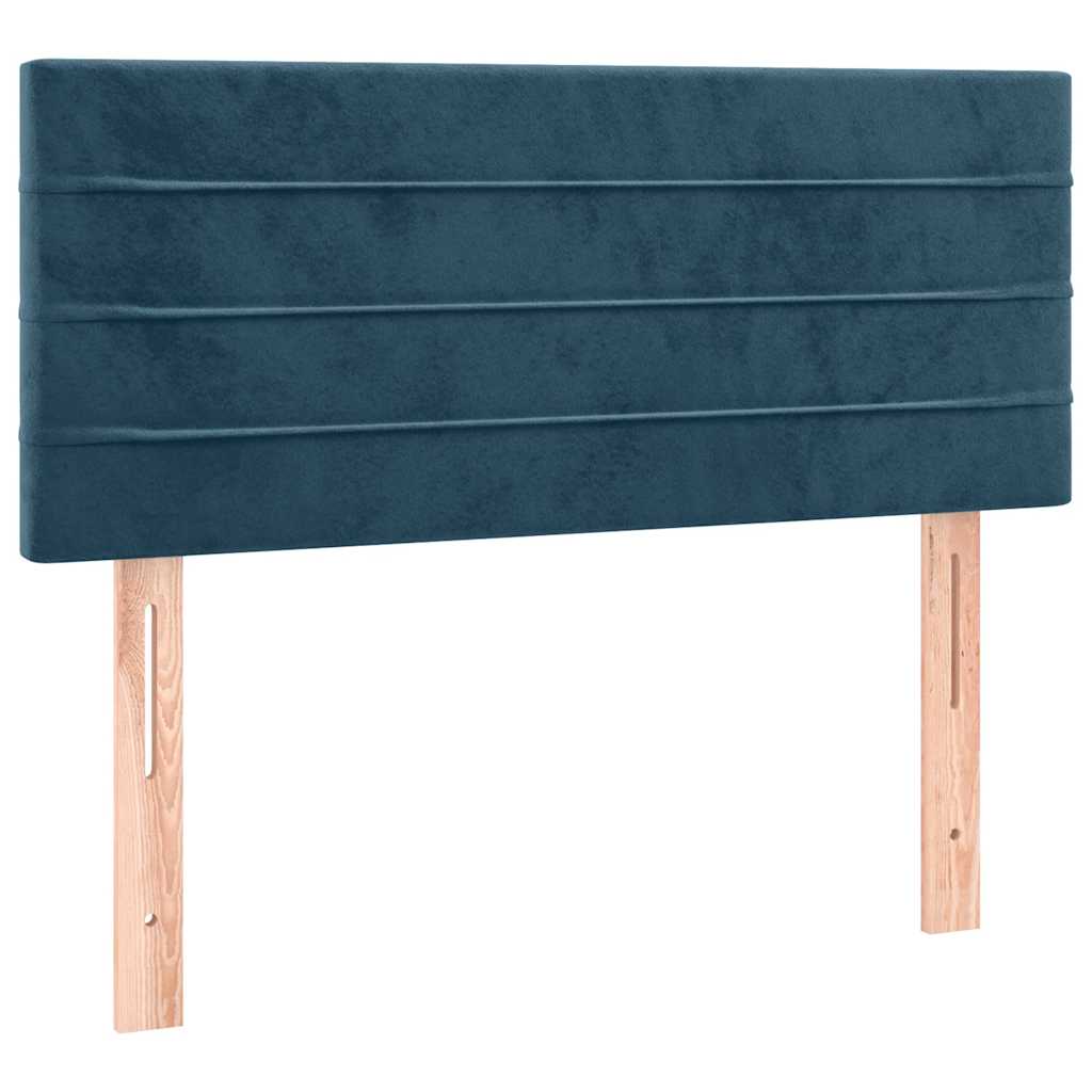 kontinentalseng med madras 100x200 cm fløjl mørkeblå