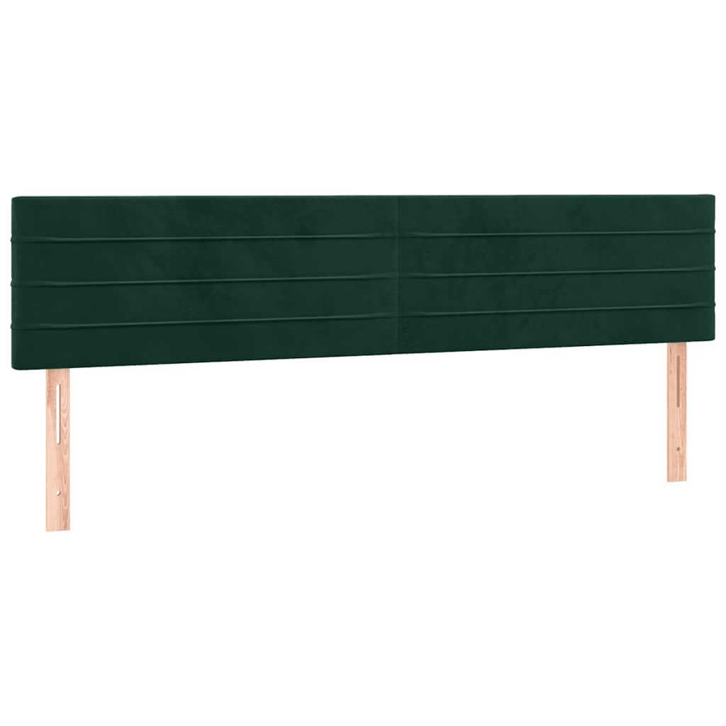 kontinentalseng med madras 160x200 cm fløjl mørkegrøn