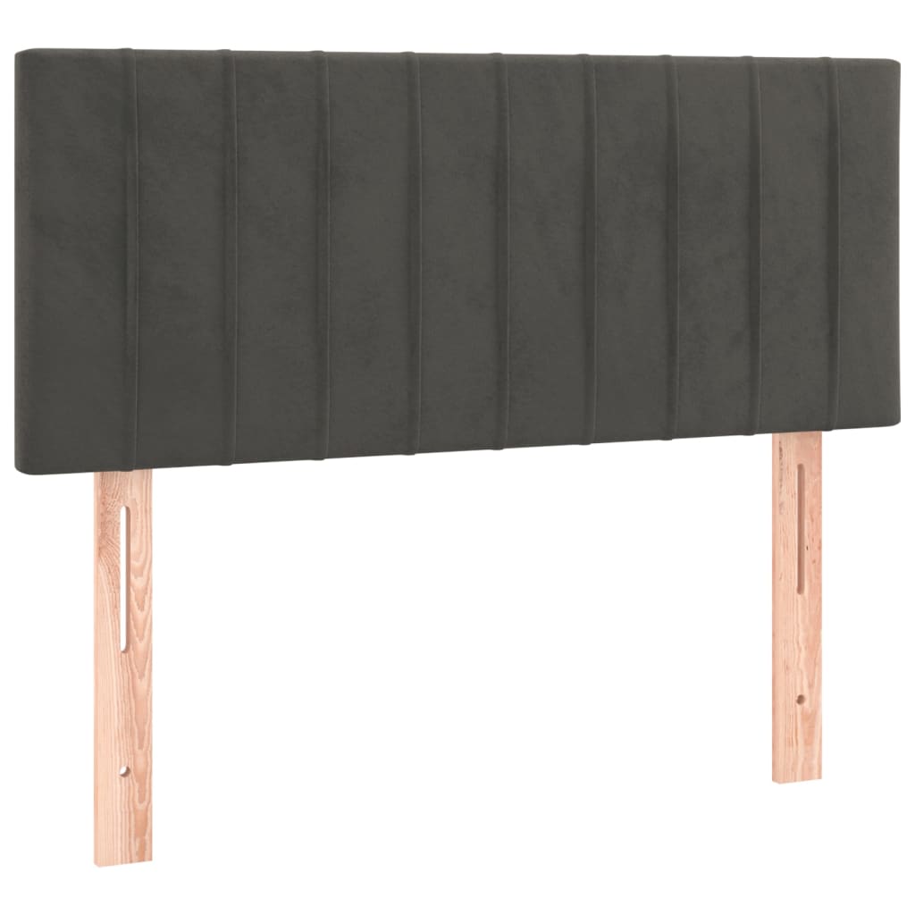 kontinentalseng med madras 100x200 cm fløjl mørkegrå
