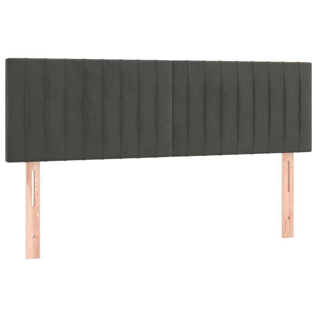 kontinentalseng med madras 140x190 cm fløjl mørkegrå