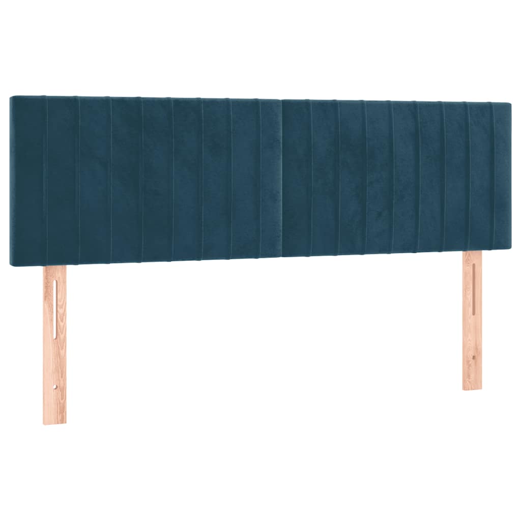kontinentalseng med madras 140x190 cm fløjl mørkeblå