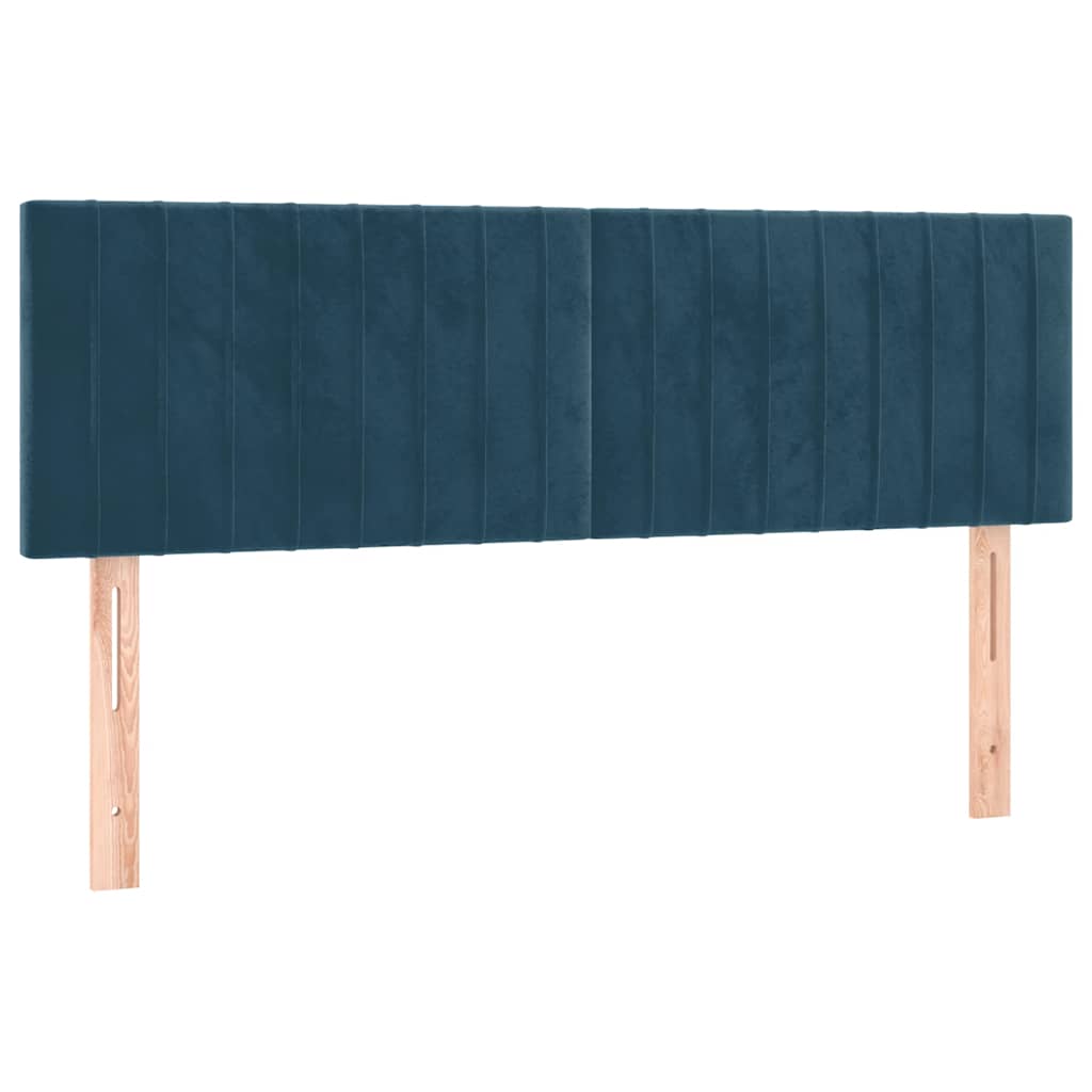 kontinentalseng med madras 140x200 cm fløjl mørkeblå