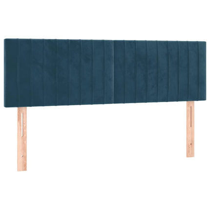 kontinentalseng med madras 140x200 cm fløjl mørkeblå
