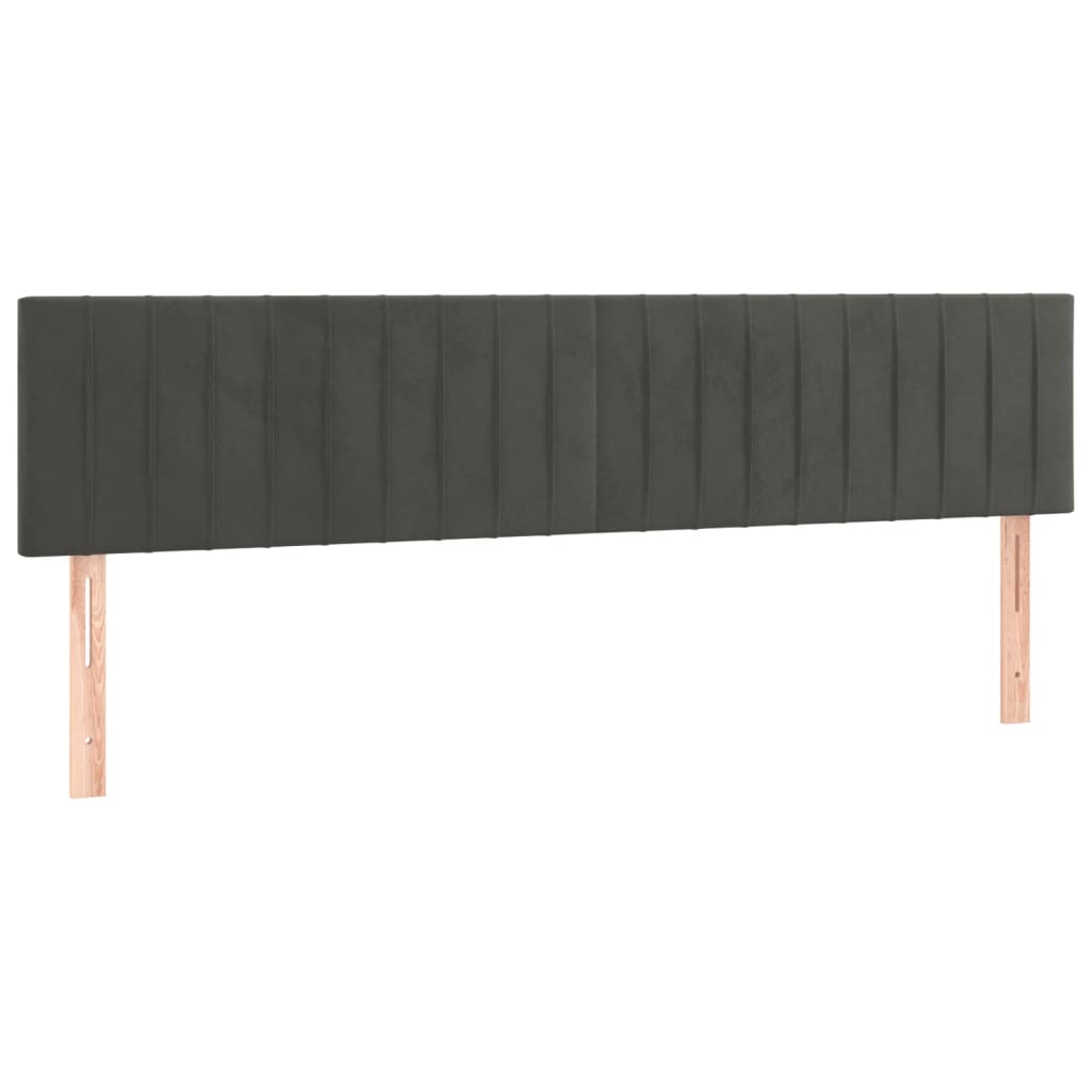 kontinentalseng med madras 200x200 cm fløjl mørkegrå