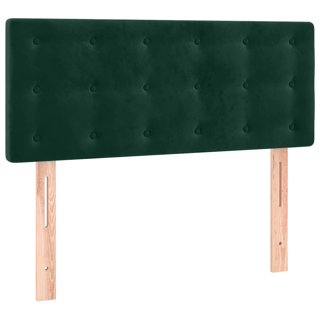 kontinentalseng med madras 80x200 cm fløjl mørkegrøn
