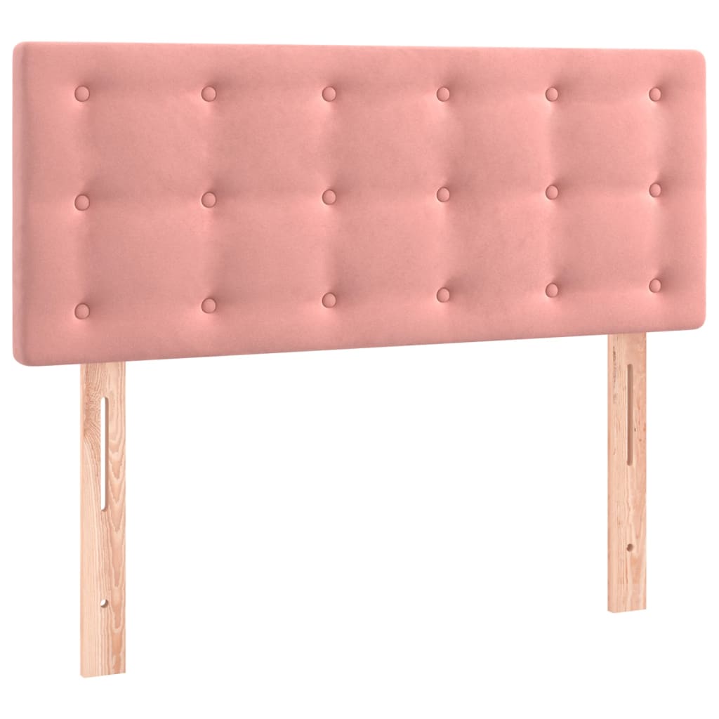kontinentalseng med madras 90x190 cm fløjl pink