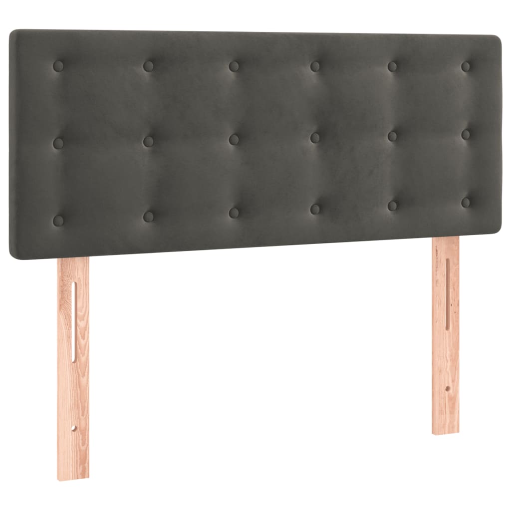 kontinentalseng med madras 90x200cm fløjl mørkegrå