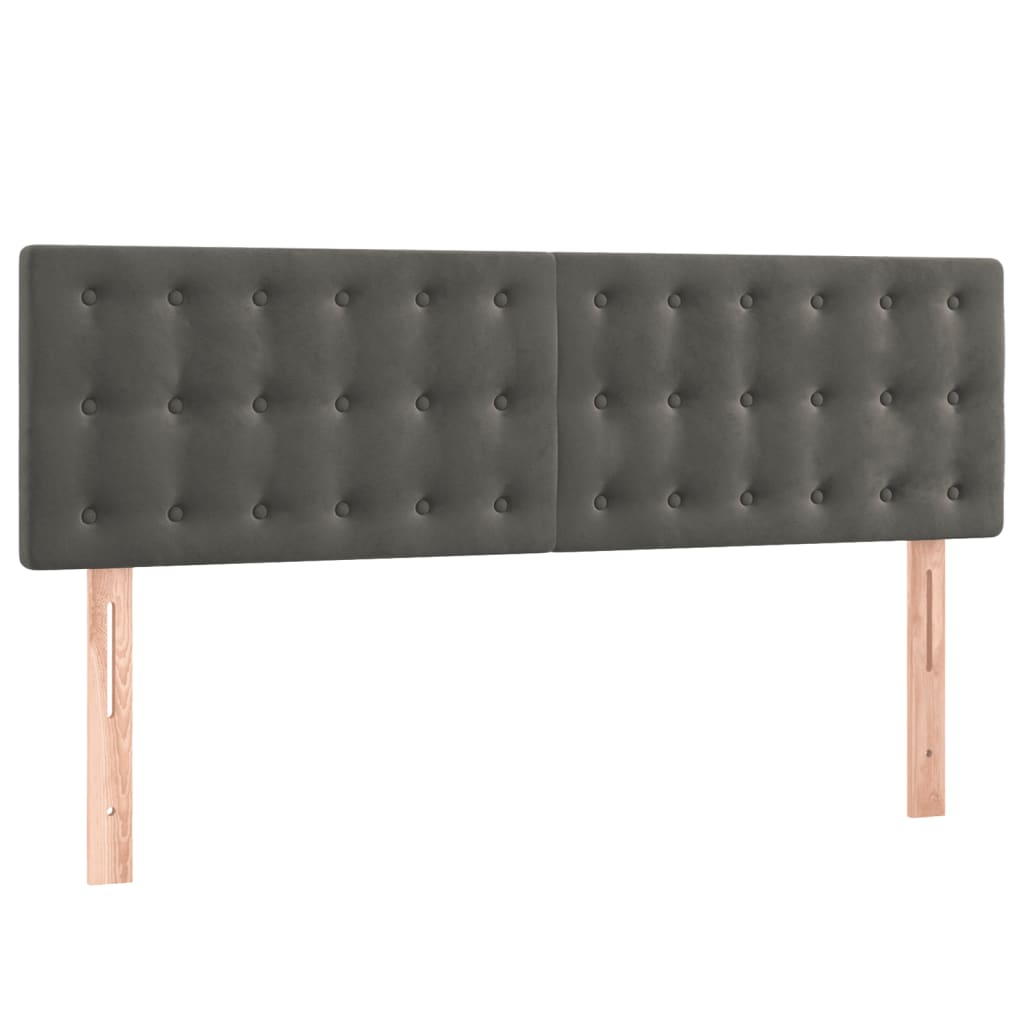 kontinentalseng med madras 140x190 cm fløjl mørkegrå