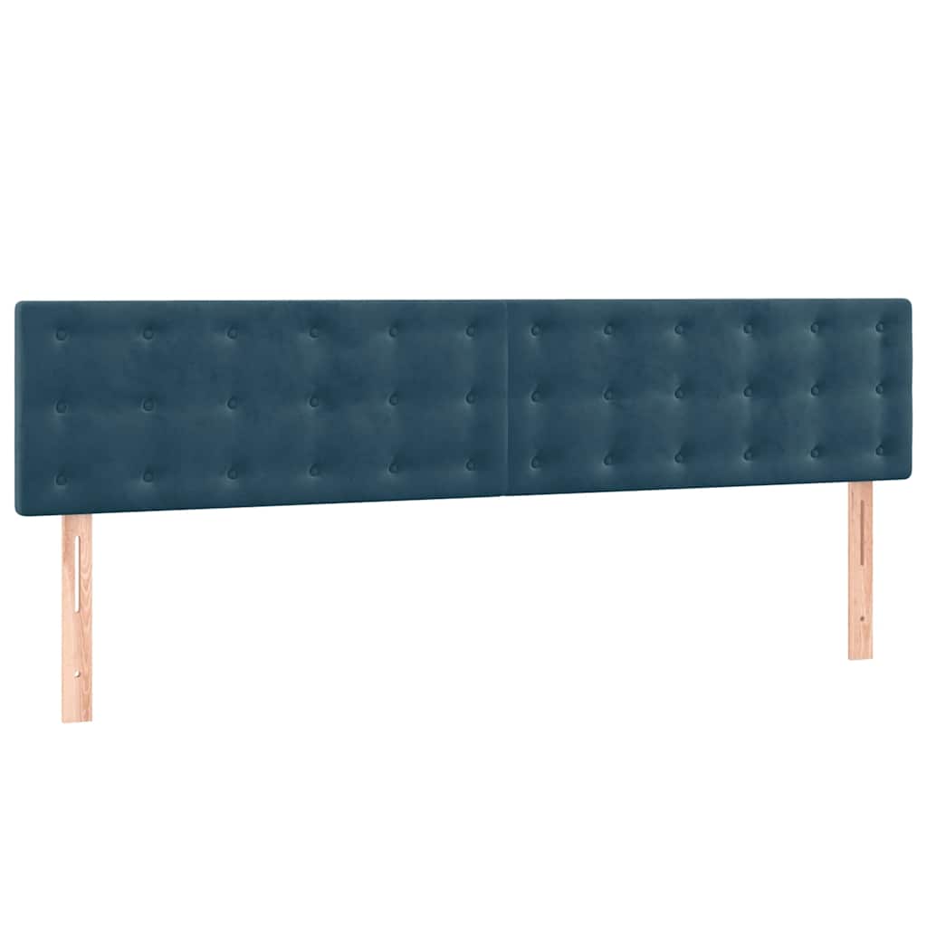 kontinentalseng med madras 160x200 cm fløjl mørkeblå