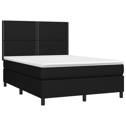kontinentalseng med madras 140x190 cm stof sort