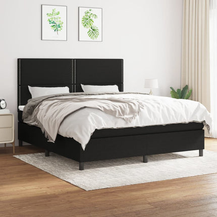 kontinentalseng med madras 160x200 cm stof sort