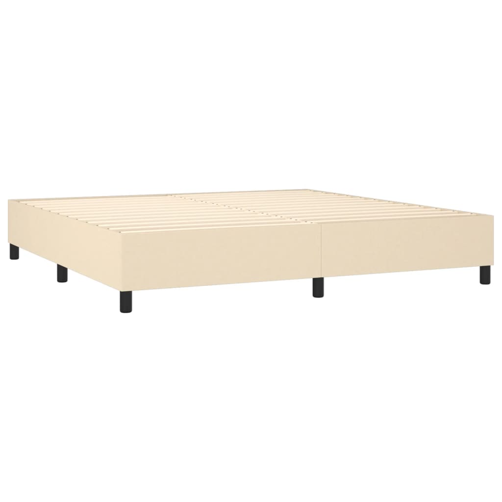 kontinentalseng med madras 200x200 cm stof cremefarvet
