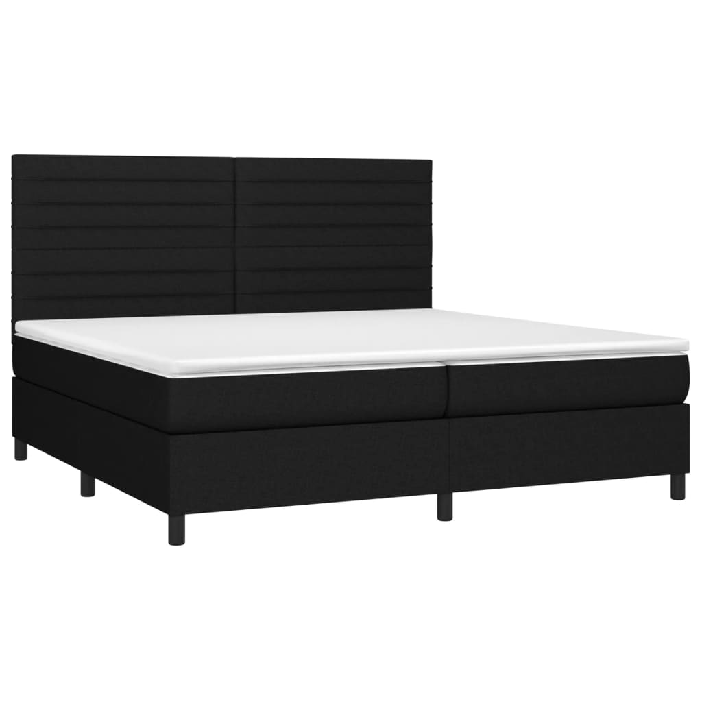 kontinentalseng med madras 200x200 cm stof sort
